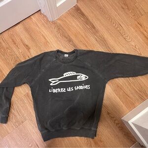 Clare V liberez le sardines grey sweatshirt. xs